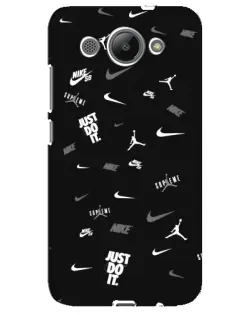 Чехол для Huawei Y3 2017 с картинкой «Nike Black Pattern»