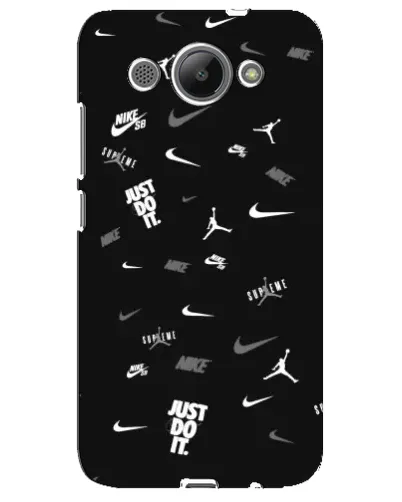 Чехол для Huawei Y3 2017 с картинкой «Nike Black Pattern»