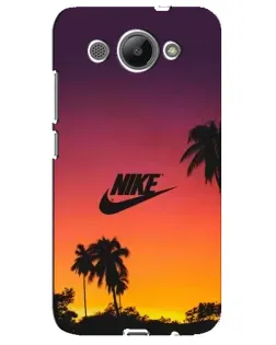 Чехол для Huawei Y3 2017 с картинкой «Nike на закате солнца»