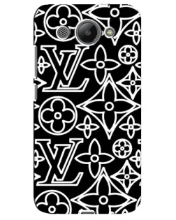 Чехол для Huawei Y3 2017 с картинкой «Черно-белый узор LV»