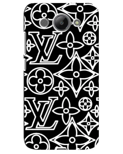 Чехол для Huawei Y3 2017 с картинкой «Черно-белый узор LV»