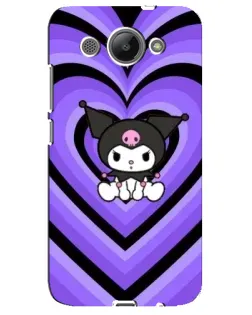Чехол для Huawei Y3 2017 с картинкой «Kuromi и фиолетовые сердца»