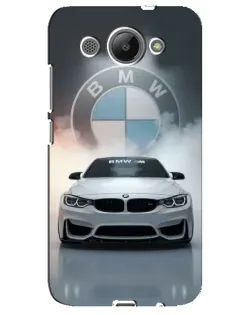 Чехол для Huawei Y3 2017 с картинкой «BMW в белом дыму»