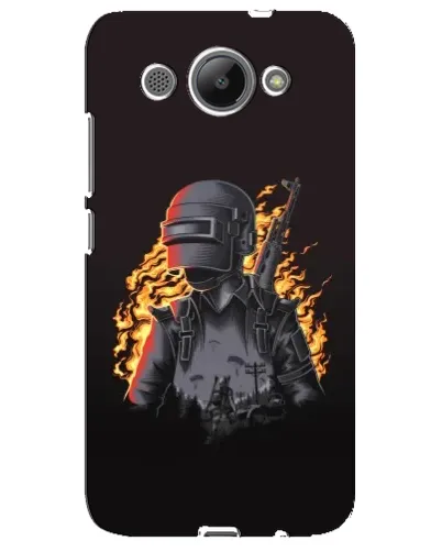 Чехол для Huawei Y3 2017 с картинкой «PUBG — огненный силуэт»