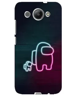 Чехол для Huawei Y3 2017 с картинкой «Among Us неон-арт»