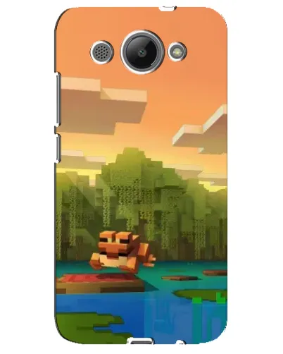 Чехол для Huawei Y3 2017 с картинкой «Майнкрафт закат солнца»