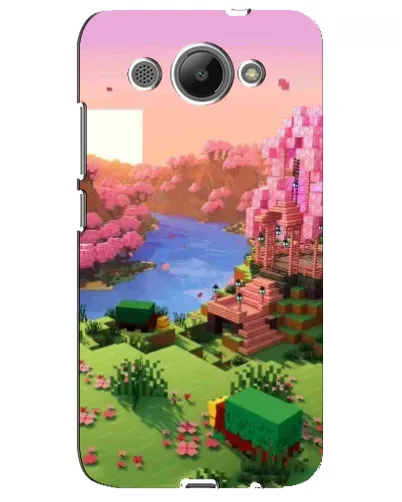 Чехол для Huawei Y3 2017 с картинкой «Розовое дерево Minecraft»