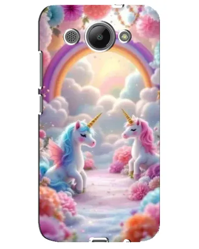 Чехол для Huawei Y3 2017 с картинкой «Радуга и единороги»