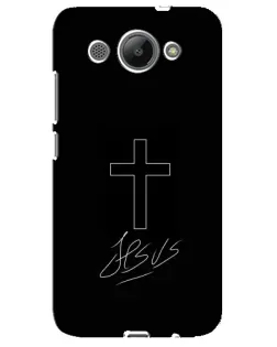Чехол для Huawei Y3 2017 с картинкой «Графический крест Jesus»