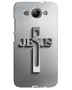 Чехол для Huawei Y3 2017 с картинкой «Металлический крест Jesus»