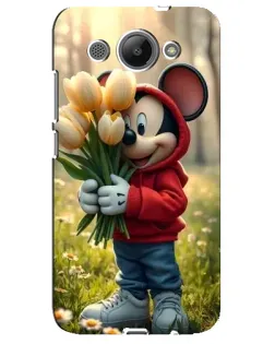 Чехол для Huawei Y3 2017 с картинкой «Микки с тюльпанами»