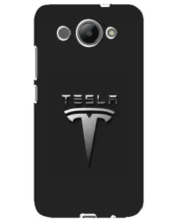 Чехол для Huawei Y3 2017 с картинкой «Стальной логотип Tesla»