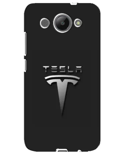 Чехол для Huawei Y3 2017 с картинкой «Стальной логотип Tesla»