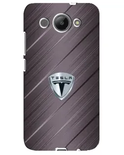 Чехол для Huawei Y3 2017 с картинкой «Металлическая текстура Tesla»