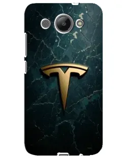 Чехол для Huawei Y3 2017 с картинкой «Мраморная Tesla Gold»