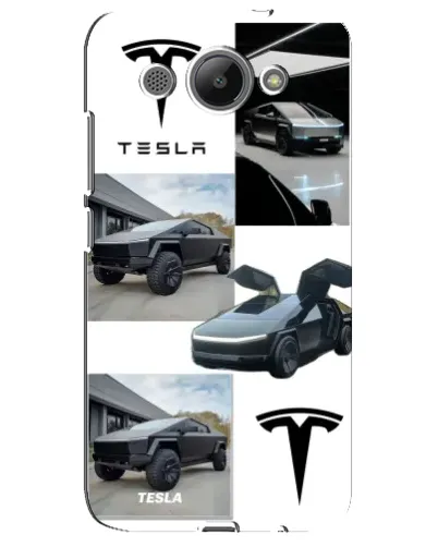 Чехол для Huawei Y3 2017 с картинкой «Коллаж Cybertruck Tesla»