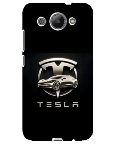 Чехол для Huawei Y3 2017 с картинкой «Tesla — серебристое авто»