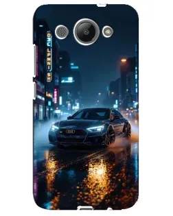 Чехол для Huawei Y3 2017 с картинкой «Ночной город и Audi»