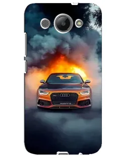 Чехол для Huawei Y3 2017 с картинкой «Audi в огненном дыму»