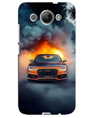 Чехол для Huawei Y3 2017 с картинкой «Audi в огненном дыму»
