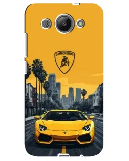 Чохол для Huawei Y3 2017 з картинкою «Жовтий Lamborghini місто»