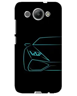 Чохол для Huawei Y3 2017 з картинкою «Блакитний силует Lamborghini»