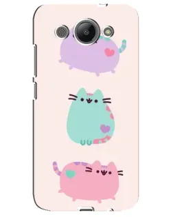 Чехол для Huawei Y3 2017 с картинкой «Pusheen трио»