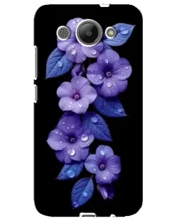 Чохол для Huawei Y3 2017 з картинкою «Фіолетові квіти з росою»