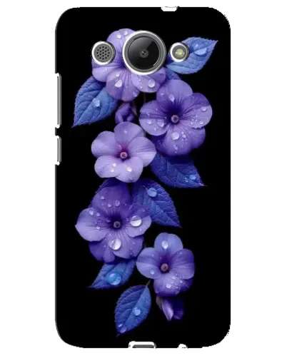 Чехол для Huawei Y3 2017 с картинкой «Фиолетовые цветы с росою»