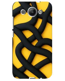 Чехол для Huawei Y3 2017 с картинкой «Черное желтое переплетение»