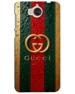 Чехол для Huawei Y5 2017 (MYA) с картинкой «Gucci — фирменная полоса и золото» Чехол для Huawei Y5 2017 (MYA) с картинкой «Gucci — фирменная полоса и золото»