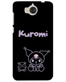 Чехол для Huawei Y5 2017 (MYA) с картинкой «Kuromi — черный минимализм»