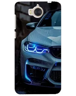 Чехол для Huawei Y5 2017 (MYA) с картинкой «Взгляд BMW с синими фарами»