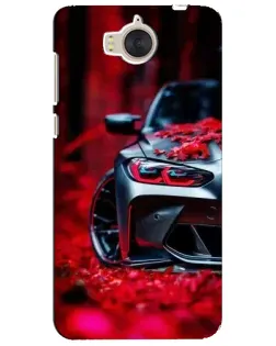Чехол для Huawei Y5 2017 (MYA) с картинкой «Спортивная BMW и цветы»