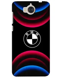 Чехол для Huawei Y5 2017 (MYA) с картинкой «Логотип BMW и неоновые дуги»