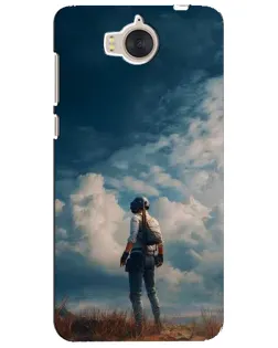 Чехол для Huawei Y5 2017 (MYA) с картинкой «Герой PUBG на скале»