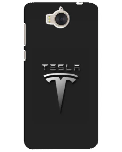 Чехол для Huawei Y5 2017 (MYA) с картинкой «Стальной логотип Tesla»