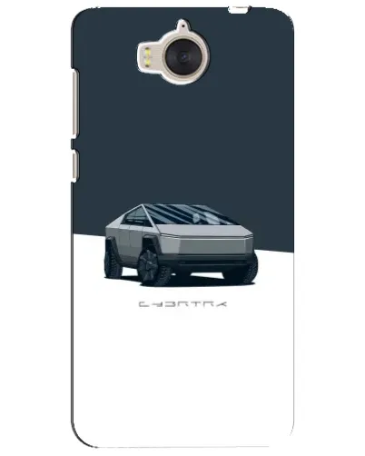 Чехол для Huawei Y5 2017 (MYA) с картинкой «Серебристый Cybertruck Tesla»