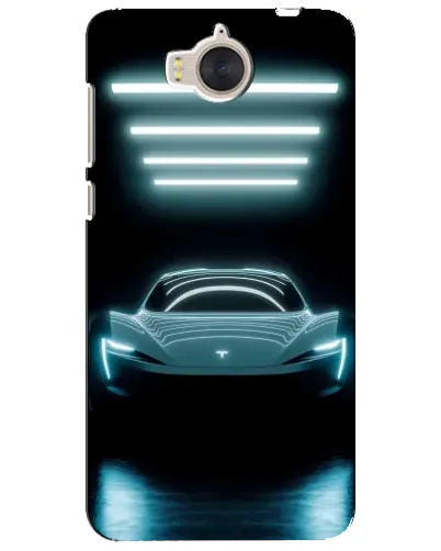 Чехол для Huawei Y5 2017 (MYA) с картинкой «Tesla в неоне»