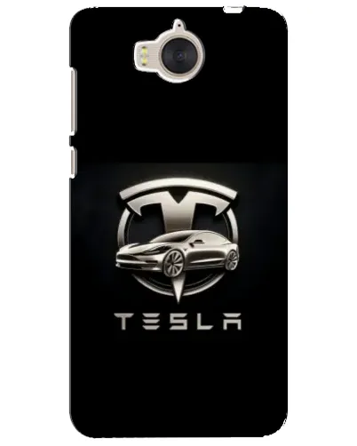 Чехол для Huawei Y5 2017 (MYA) с картинкой «Tesla — серебристое авто»