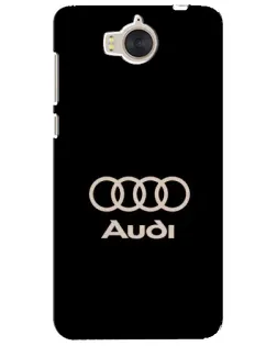 Чехол для Huawei Y5 2017 (MYA) с картинкой «Audi — золотой логотип»