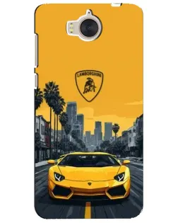 Чехол для Huawei Y5 2017 (MYA) с картинкой «Желтый Lamborghini город»