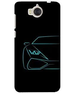 Чехол для Huawei Y5 2017 (MYA) с картинкой «Голубой силуэт Lamborghini»