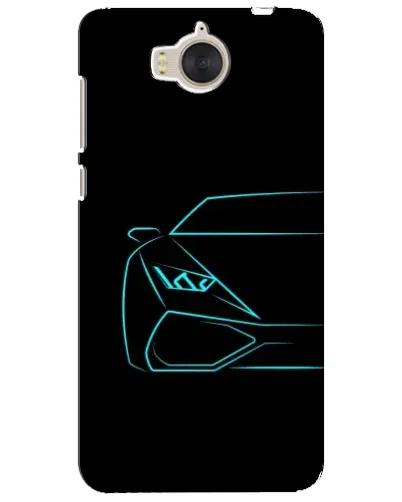 Чехол для Huawei Y5 2017 (MYA) с картинкой «Голубой силуэт Lamborghini»
