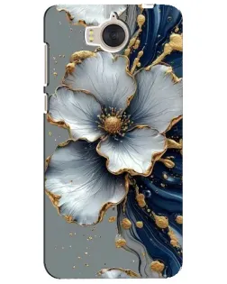 Чехол для Huawei Y5 2017 (MYA) с картинкой «Белый цветок и золотой флюид»