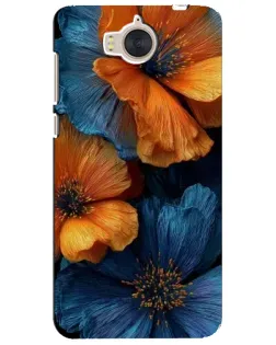 Чехол для Huawei Y5 2017 (MYA) с картинкой «Яркая сине-оранжевая флора»