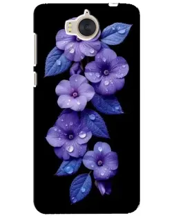 Чехол для Huawei Y5 2017 (MYA) с картинкой «Фиолетовые цветы с росою»