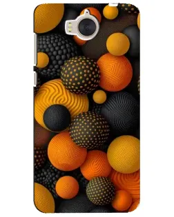 Чехол для Huawei Y5 2017 (MYA) с картинкой «Объемные оранжевые сферы»