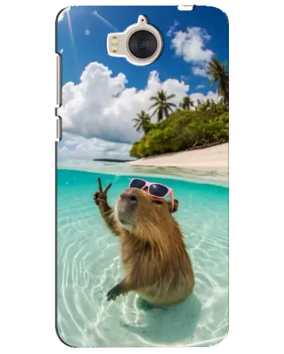 Чехол для Huawei Y5 2017 (MYA) с картинкой «Капибара на море»