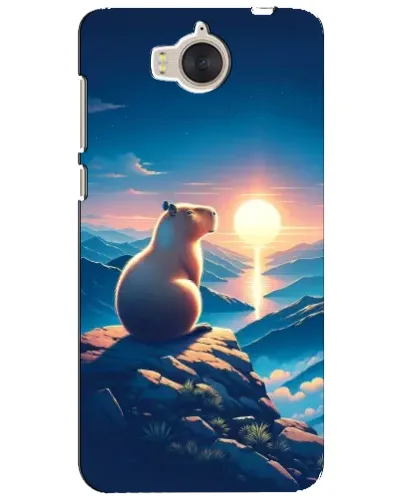 Чехол для Huawei Y5 2017 (MYA) с картинкой «Закат солнца с капибарой»